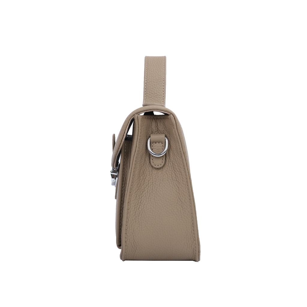 Women's Genuine Leather Cowhide Handbag - Simple, Solid Color, Handmade Messenger Bag