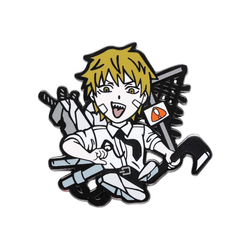 

Эмалевый высококачественный металлический значок с очаровательным персонажем в стиле Человека-бензопилы FLXZ060