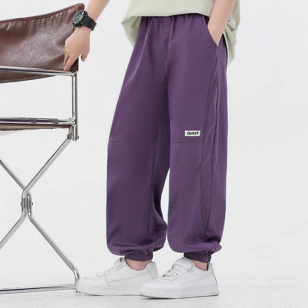 Boys' 2026 Summer Thin Joggers: Breathable, Skin-Friendly, High Elastic Sports Pants for Medium To Large Kids.
