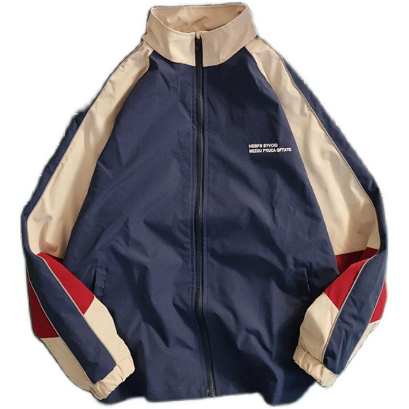 Giacca Uomo High Street Stampa Patchwork Giubbotti Antivento Donna Primavera Estate Sottile Moda Giubbotti College