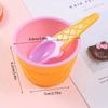 Cartoon Double Ice Cream Scoop Bowl Set, Perfect For Desserts Kids Ice Cream Cup Summer Holiday Party Home Kitchen