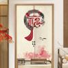 (No rod)Custom Door Curtain Digital Printing Cotton and Cotton Andlinen Door Curtain Fabric Chinese Style Half Curtains Kitchen