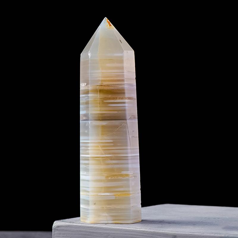 Geometrischer Kristall Einzelspitze Positive Energie Ästhetischer Kristall Achat Dekor Natur Polierter Sechseckiger Prisma Stein Für Esszimmer