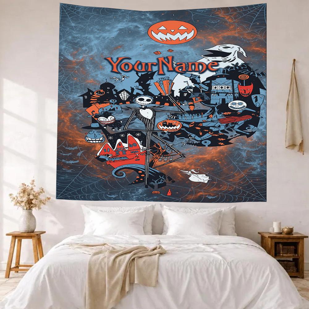 Christmas Nightmare Custom Your Name Wall Decor Tapestry Art For Pet Memorial Birthdaywedding Party Backdrop Family Gift