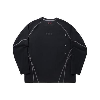 Camiseta unisex de manga larga holgada con cuello redondo y rayas Li Ning ATLV297-3