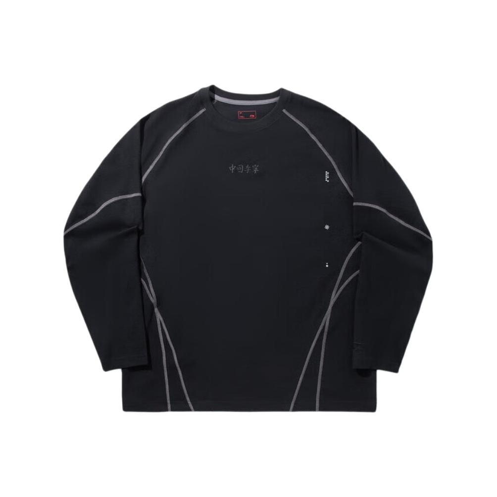 

Li Ning Полосатая Свободная Футболка с Длинным Рукавом и Круглым Вырезом Унисекс Топы ATLV297-3 S