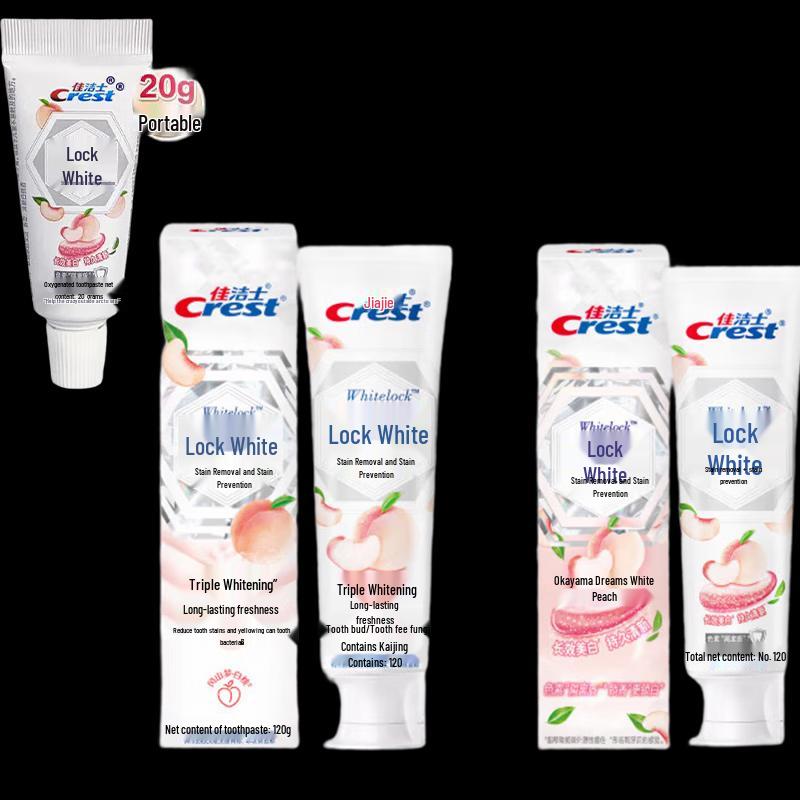 Crest Dual Color Whitening Toothpaste (White Peach Flavor)