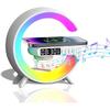 LED Table Lamp with Wireless Charger, Mini G Atmosphere Lamp with Bluetooth Speaker, Night Light Lamp Sunrise Alarm Clock, Smart Light Sound Machine