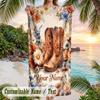 Floral Birds Theme Quick Dry Beach Towel Custom Name Text Print Large Sand Resistant Towel Beach Vacation