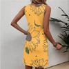 Robe d'été décontractée à fleurs pour femme, col rond, sans manches