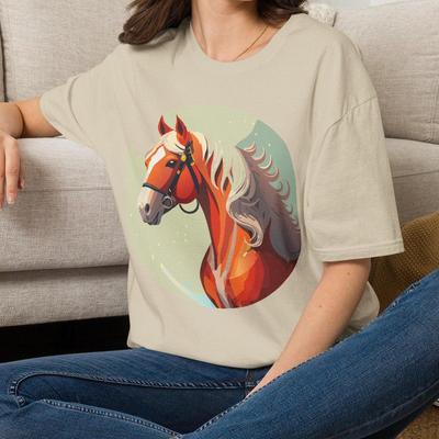 Majestic Horse T-Shirt Horse Tee Animal Tee Gift for Boy Teen Girls Mom Dad Grandma Grandpa Family Sister Brother Mama Grand Crew Team Party