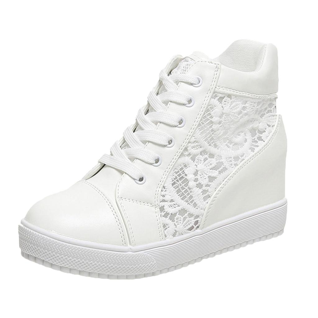 Women's Wedge Heel Lace Breathable Lace Up Shoes Fashionable Flat Soled Outdoor Casual Shoes Home Sandals for Women
