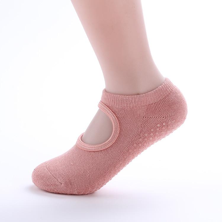Non-Five-Finger Round Head Halter Yoga Socks Women'S Professional Non-Slip Socks Terry Sports Yoga Supplies And Equipment