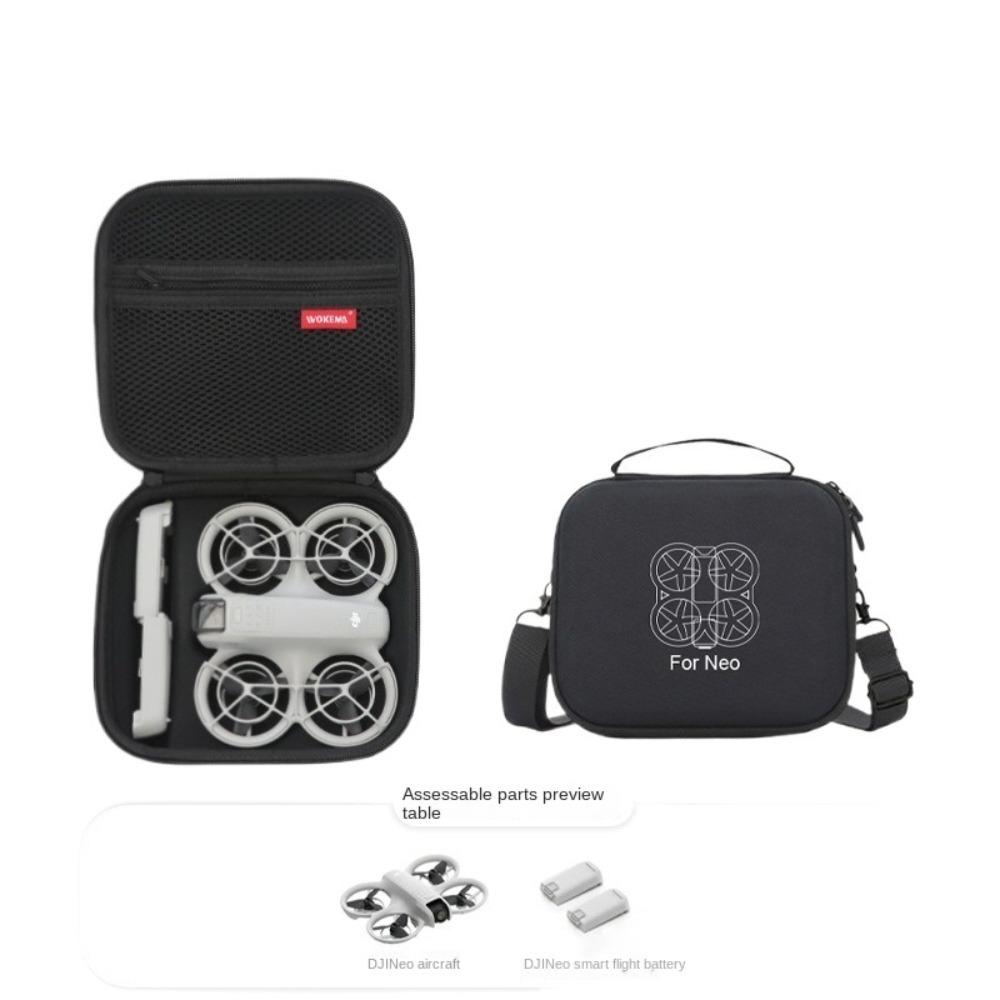 

Protective Carrying Case PU Leather Controller Handbag New Drone Storage Bag for DJI NEO Black-Oxford-Small
