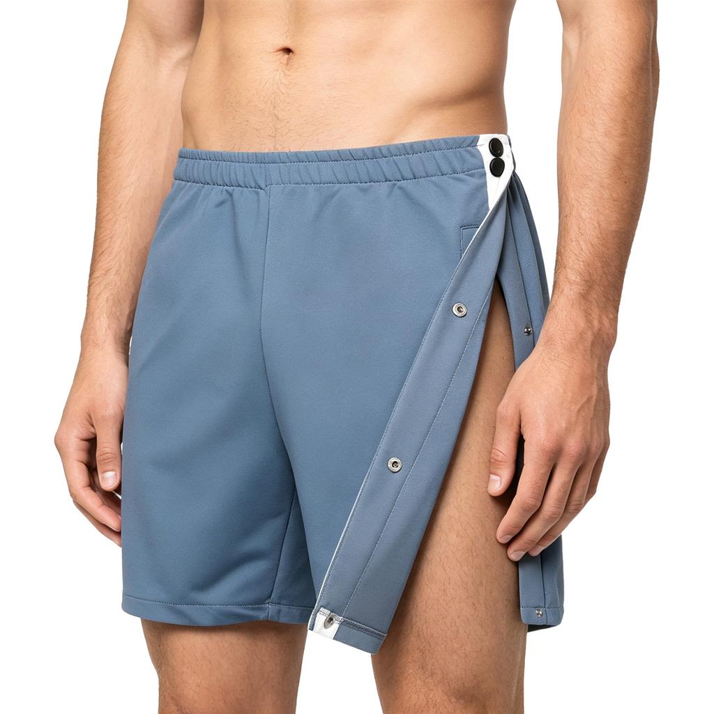 Herren Abreißbare Sportshorts Seiten mit Druckknöpfen Einfach anzuziehen Elastischer Bund Freizeithosen Adaptive Kleidung