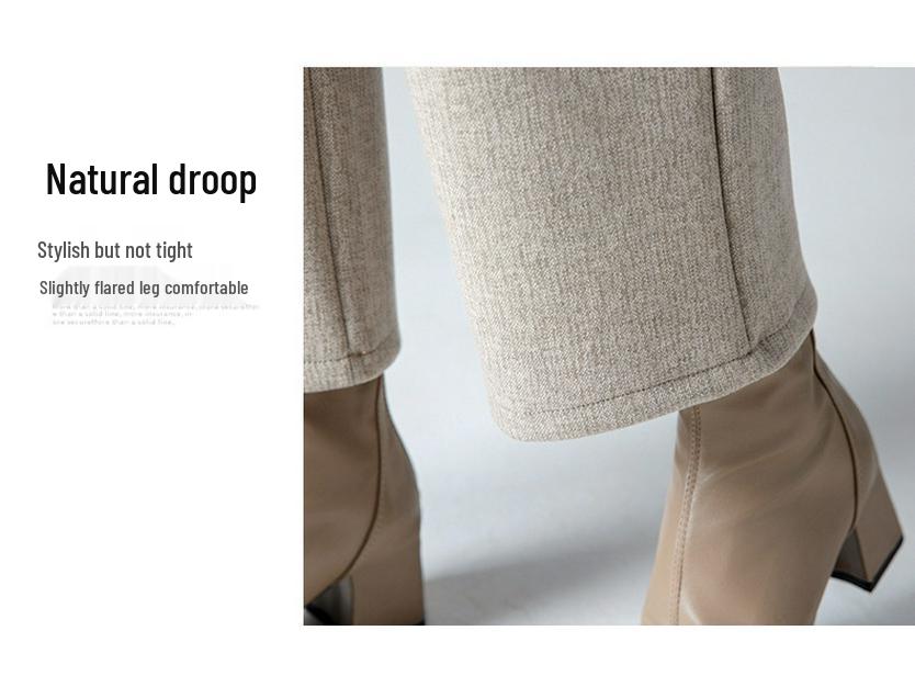 Autumn/Winter 2025 Women's Velvet Wide-Leg Pants: Loose, High-Waisted, Slimming, Professional Drape