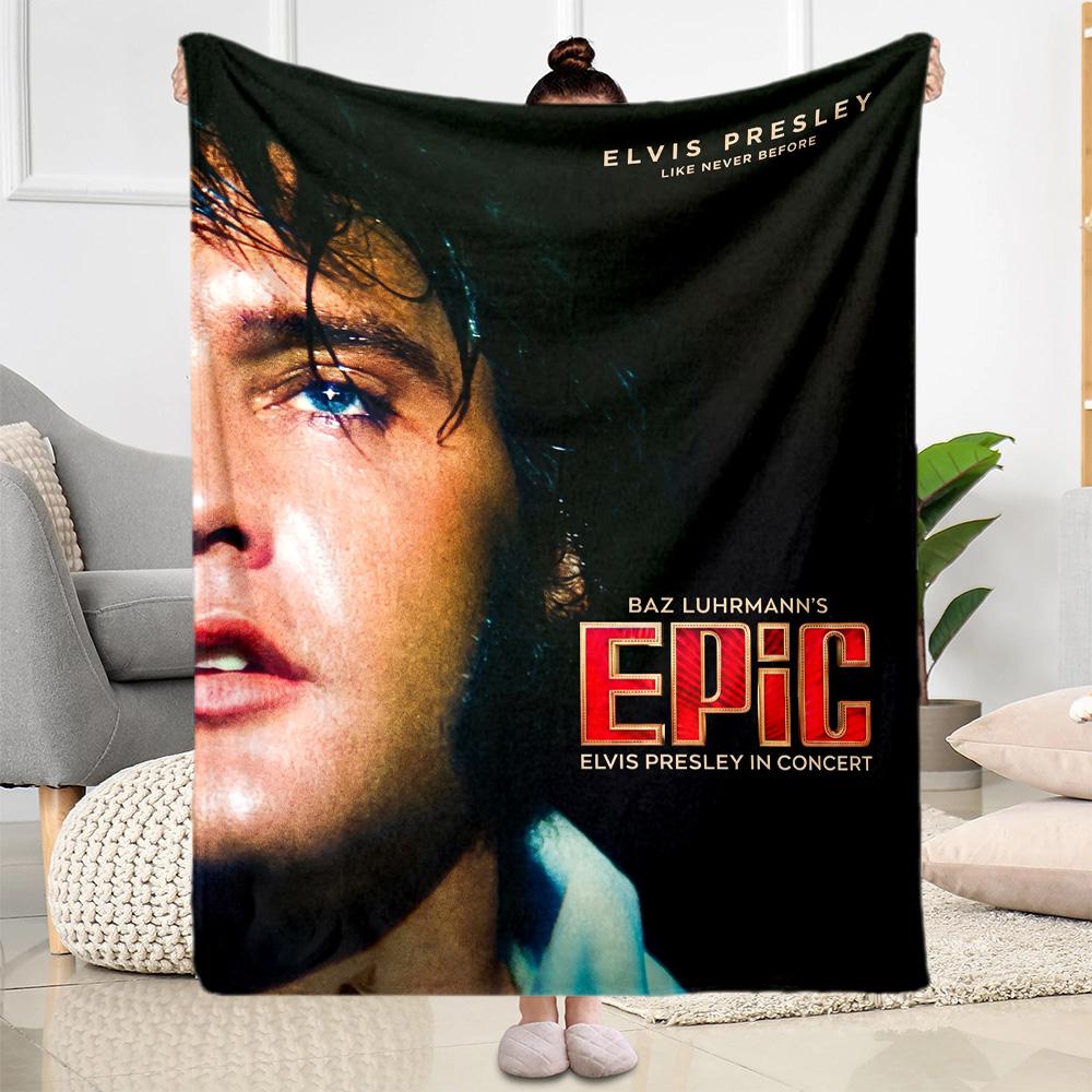 Elvis Presley's Musical Journey Blanket Durable Comfort Great for Livingroom Picnics Chair for All Occasions Playful Design