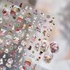 1Sheet Snowflake Penguin Sticker For Nails Cute Crystal Ball Lace Red Hat Star Bow Christmas Tree Nail Art Stickers Decoration