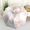 1pc Chibi Moon Inspired Auto-Open Close Umbrella: Portable 3-Fold Design with 8 Iron Ribs - Perfect for Outdoor Use, Festive Gifts, Travel, Daily