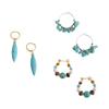 Pearl Beaded Earringdrop Water Droped Vintage Hoop Earrings Fashion Faux Turquoise Earrings  Women