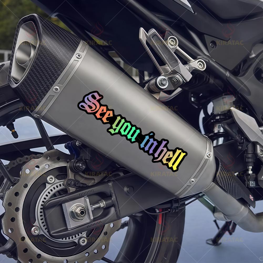 See You in Hell Motorradaufkleber, Kratzfest Wasserdicht Vinyl Aufkleber, Außen Styling Zubehör für Auto Karosserie Helm Tank
