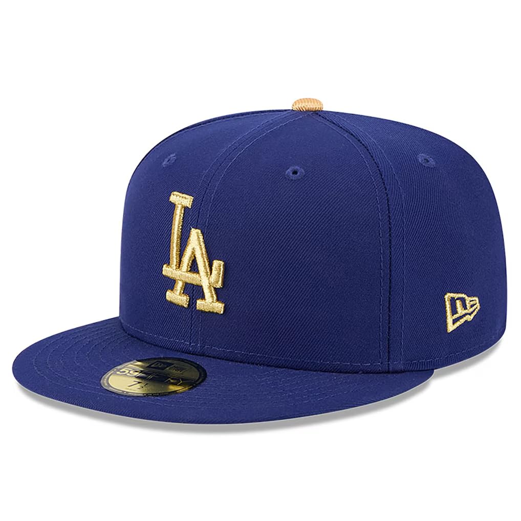 [New Era] 7 (approx. 55.8 cm) 2025 Gold Collection Overseas Import Cap 59FIFTY Los Angeles Dodgers MLB 2025 GOLD COLLECTION FITTED CAP ROYAL BLUE LOS