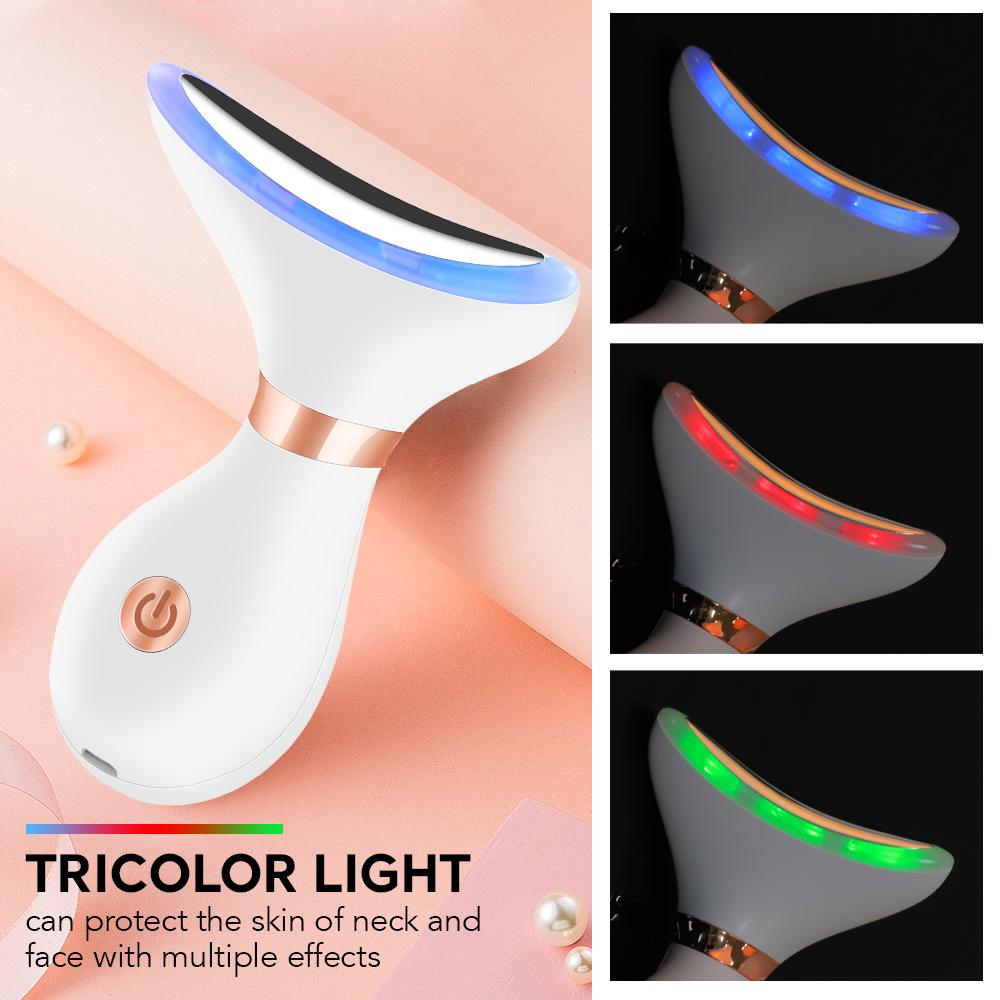 EMS Microcurrent Facial Neck Beauty Device LED Photon Firming Rejuvenation Anti Wrinkle Thin Double Chin Face Lifting Massager
