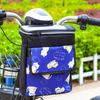 Bike Handlebar Bag Waterproof Large Capacity Cartoon Pattern Zipper Closure Double Layer Bike Front Bag Electric Bicycle Handlebar Frame Bag