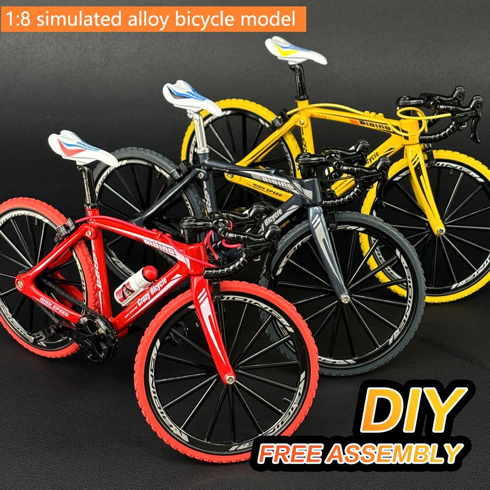 1:8 Scale Alloy Bicycle DIY Assembly Model - Cross-Border Exclusive