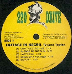 LP Record TYRONE TAYLOR Cottage In Negril NONE 220 Marcus Garv Jamaica Reggae Ska Dub Used