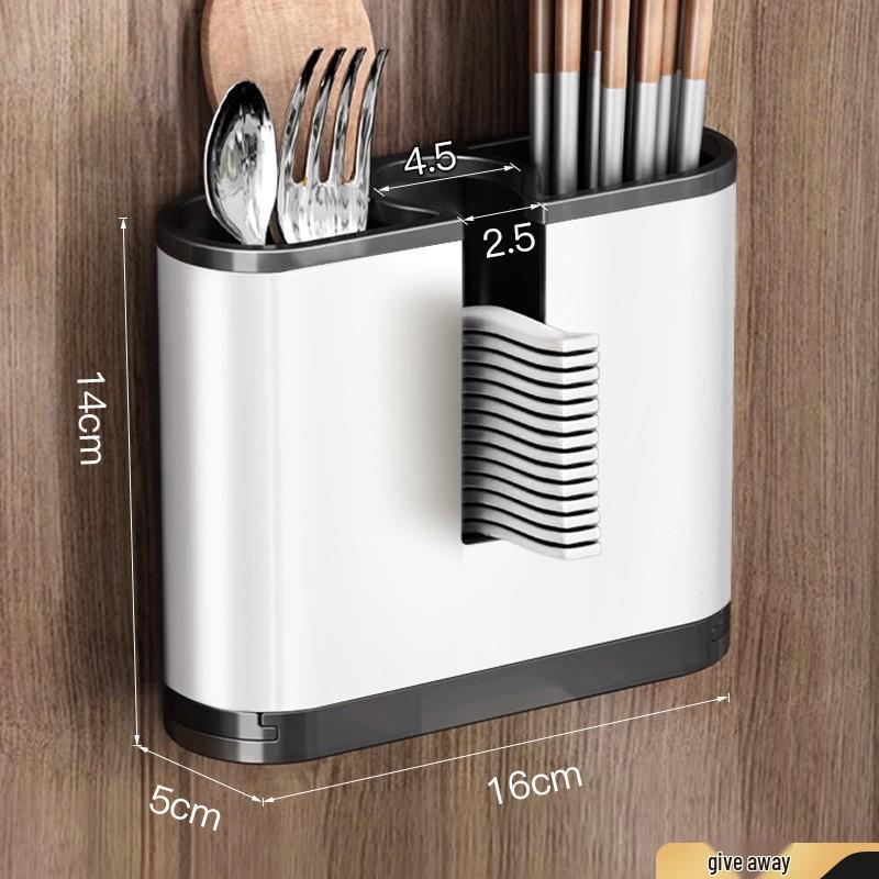 Wall-Mounted Multifunctional Kitchen Knife and Chopstick Holder Storage Rack