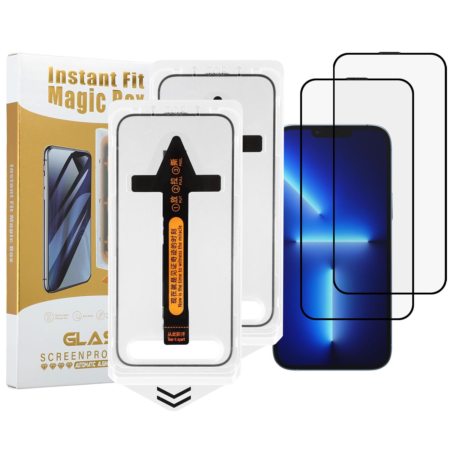 

2Pcs For iPhone 14 Plus/13 Pro Max Screen Protector HD Clear High Aluminium Silicon Glass Film with Dust Removal Tool Type A