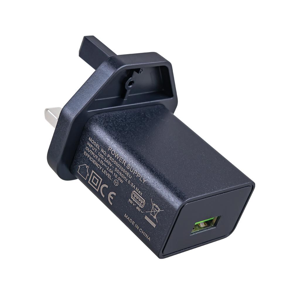 10W UK Plug UKCA Certified Wall Adapter Charger USB Power Adapter 5V 2A Fast Charging for IPhone Mobile/Laptop ABS Material