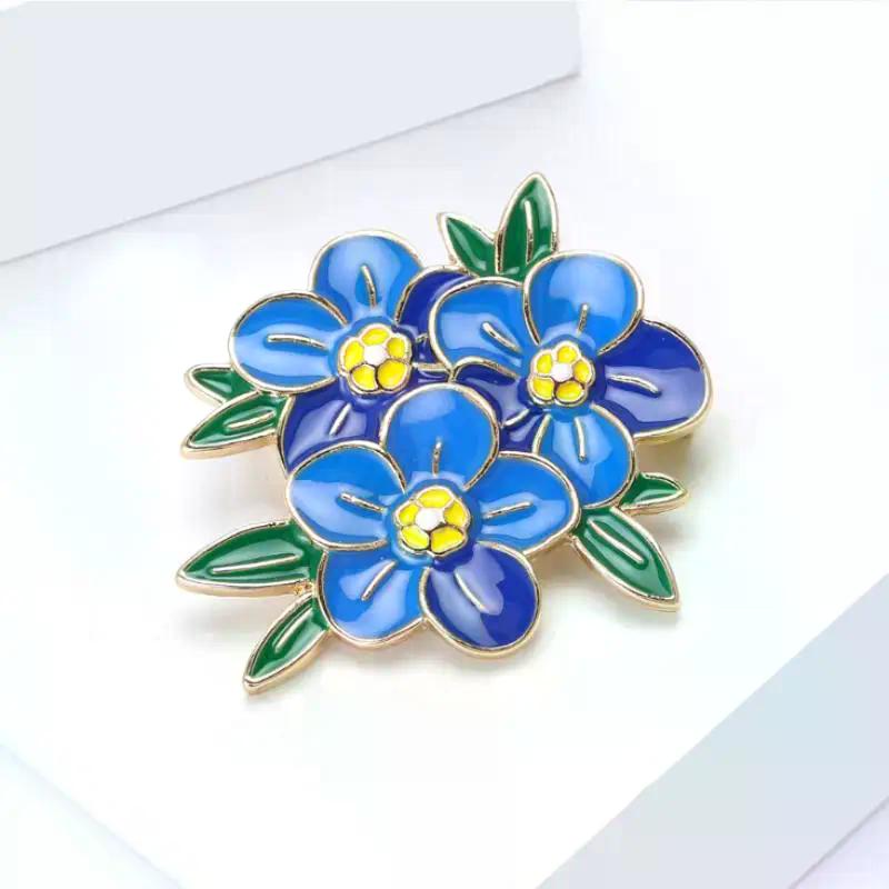 Fashion Leaf Flower Brooches For Women Unisex Enamel Plant Pins Office Party Jewelry Accessories Friend Gifts