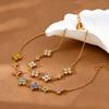 Novirassine Aesthetic Y2K Luxury Non Tarnish Waterproof PVD Gold Stainless Steel Four Leaf Clover Flower Link Bracelet for Women
