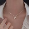 Simple Temperament Stainless Steel Sliver Color Bowknot Pendant Necklace for Women Exquisite Sweet Valentine's Day Jewelry Gift