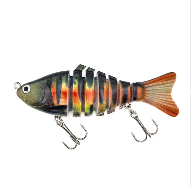 

10 см/15,5 г многосочлененная рыболовная приманка с крючками, реалистичная 7-секционная приманка для свимбейта, бионическая жесткая искусственная приманка, аксессуары для рыбалки в пресной и соленой воде SA07