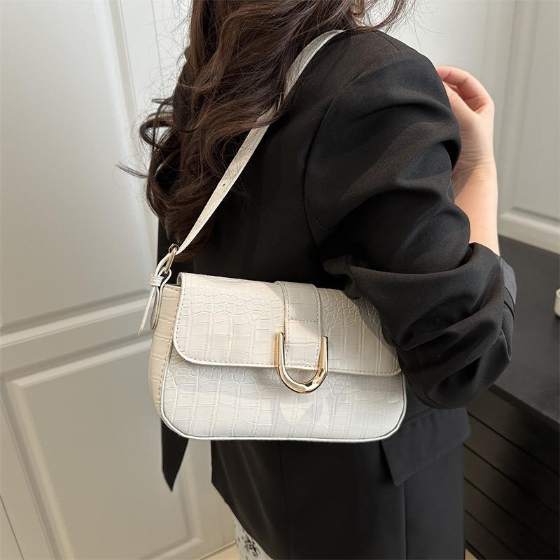 Summer New Solid Color Simple High-end Texture Temperament Commuter Women Versatile Portable Shoulder Underarm Bag Women