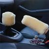 Plush Winter Car Gear & Handbrake Knob Covers Set