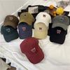 Letter baseball cap women's wide brim big head circumference black cap fashion couple retro face hat