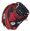 Rawlings HYPER TECH COLOR SYNC Soft Baseball Glove for 33 Throw Catchers, GR6HTC2AF, Navy/Scarlet, Inches, Right-Handed