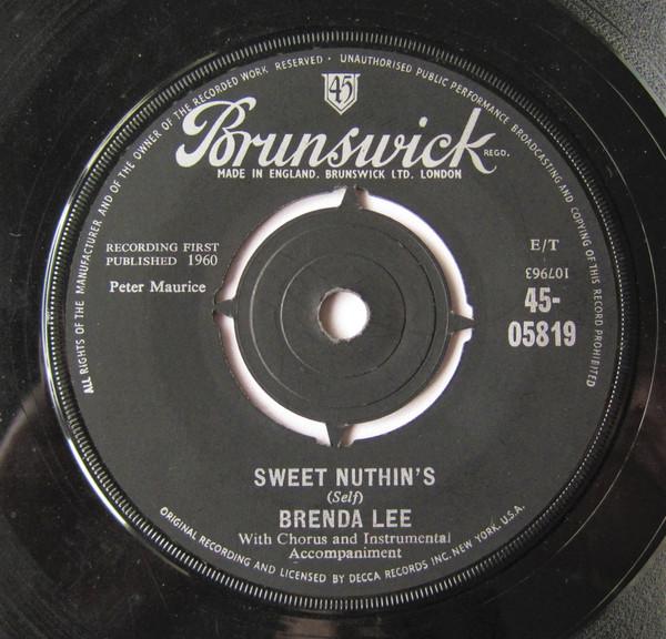 

7inch Record BRENDA LEE - Sweet Nuthin s 4505819 Brunswick 1960 UK Rock Used