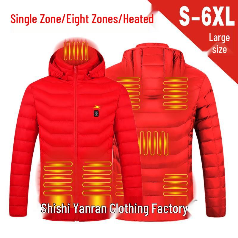 Dual-Control Hooded Heated Jacket with Three-Speed Intelligent Temperature Heating