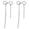 Exaggerated Earrings Simple Bowknot Drop Earrings for Women Sweet Cool Silver Color Ear Studs Summer Wedding Jewelry