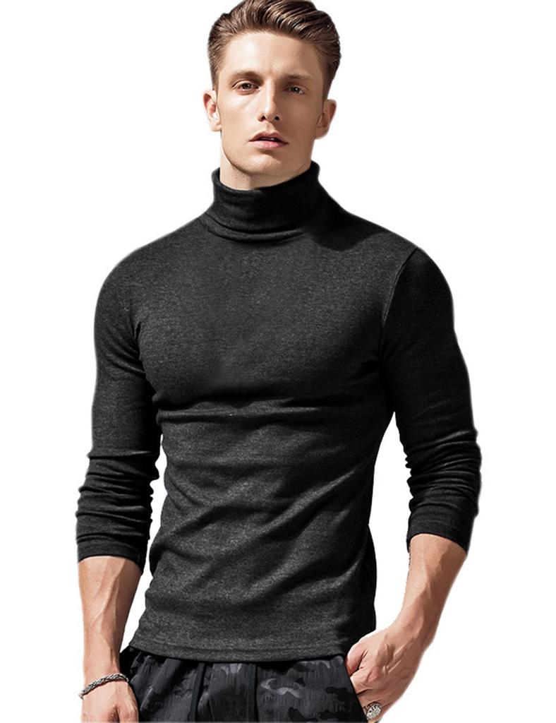 Herren Herbst- und Winter-T-Shirt Einfarbig Langärmeliges Herren-T-Shirt Herren-T-Shirt