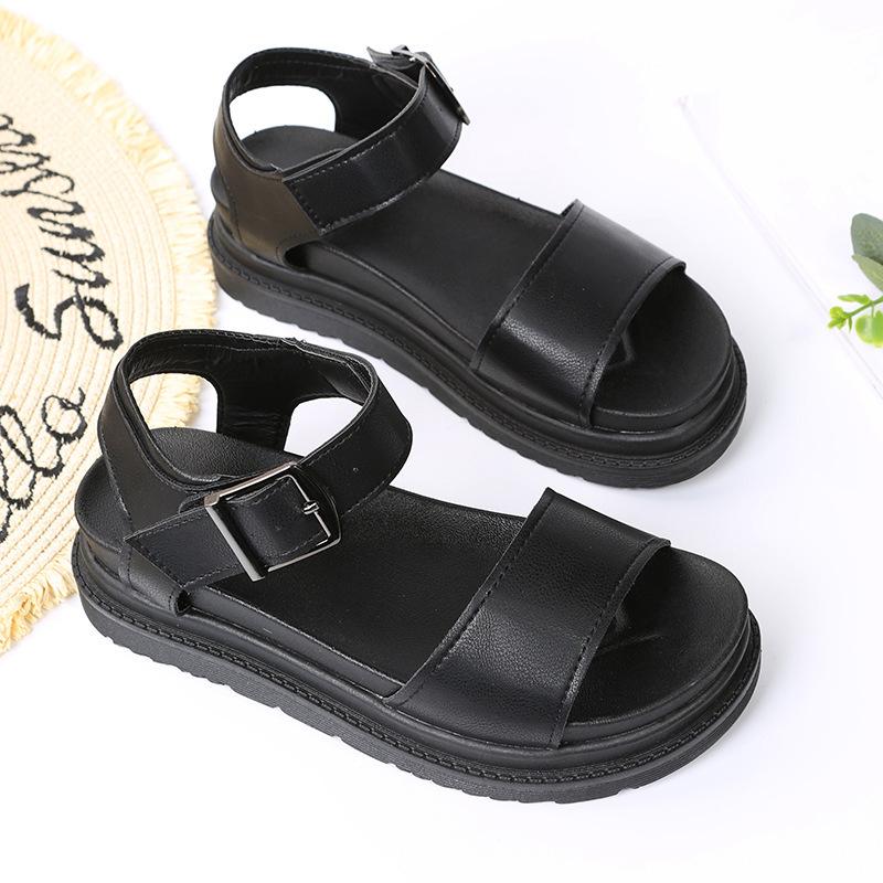 Fashion Women's Sandals 2025 New Platform Sandal Peep Toe Metal Buckle Stitch Roman Sandal Large Size Trend Casual Sport Women's Sandals