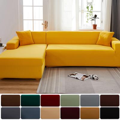 L Şekli Kanepe 2 adet Kanepe Örtüsü Satın Almanız Gerekir Oturma Odası için Gri Köşe Kanepe Kapakları Elastik Spandex Kanepe Örtüsü Streç Slipcovers