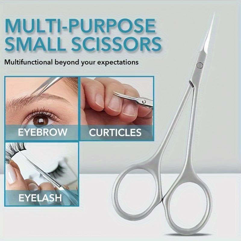 1pc Professional Dual Function Keratin Scissors - Small Scissors for Eyebrow, Eyelash, Nail Trimming and Beauty-