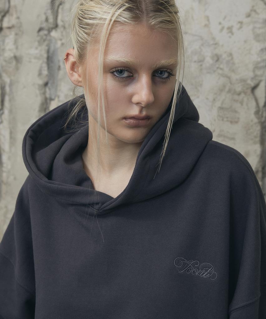 VOONT Metallic Heart Over-Fit Hoodie (Charcoal)