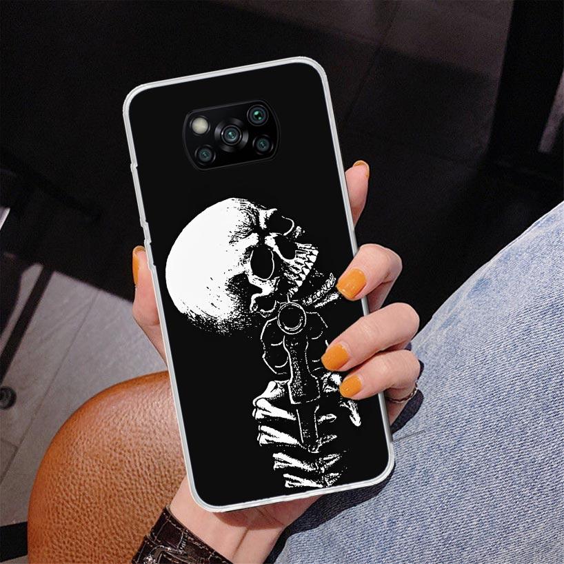 Spooky Skull Funny Dance Skeleton Phnoe Case for Xiaomi Poco X5 X6 X7 Pro X4 Gt F7 Ultra M8 M7 Redmi 15C 15 13C 13 12C 12 Unique